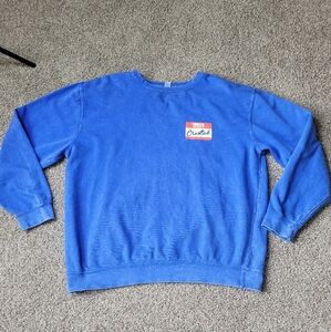 Mens Blue Smiley Face "who says who you are" Long sleeve Sweater